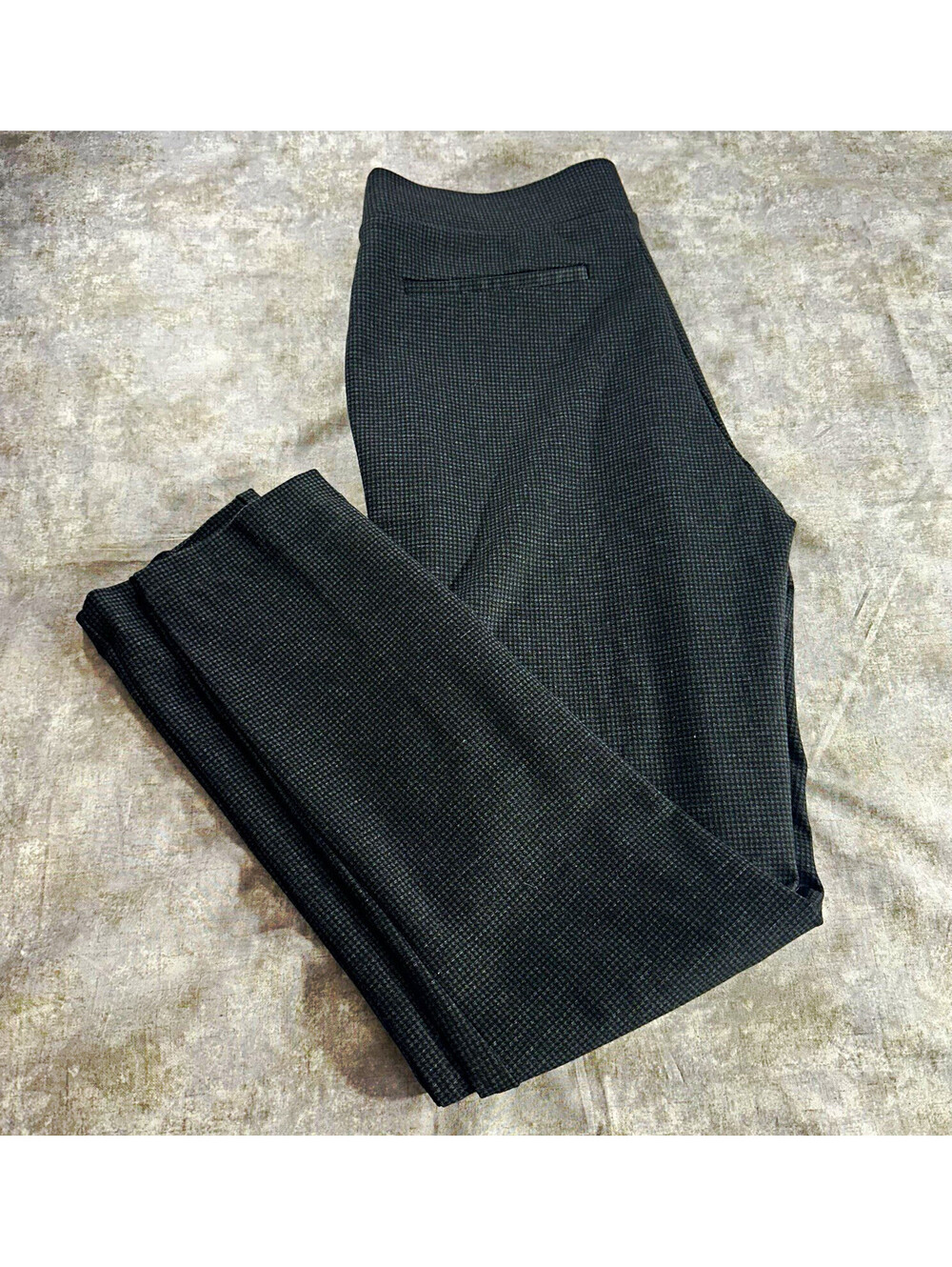 Calvin Klein Women's Gray Black Houndstooth Knit Slim Skinny Dress Pants 8
